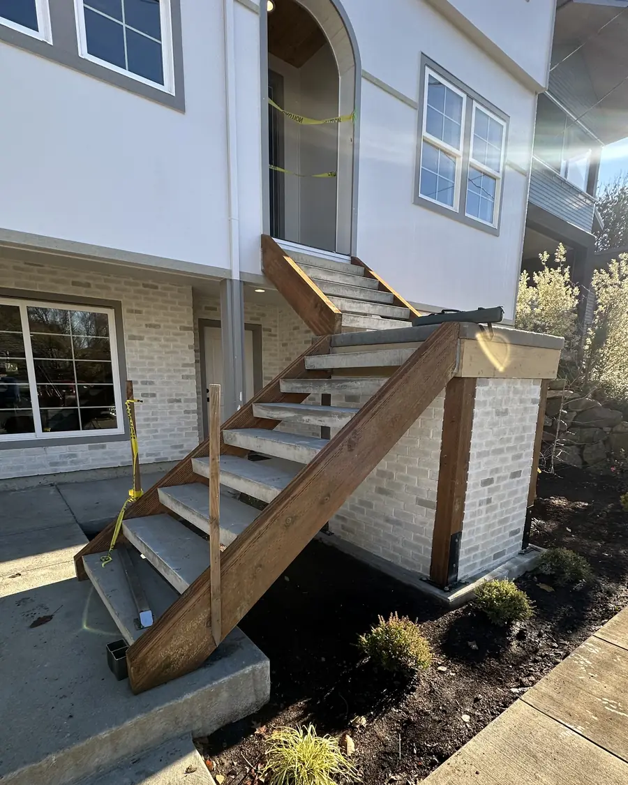 New outside stairs on a house before any railing went on